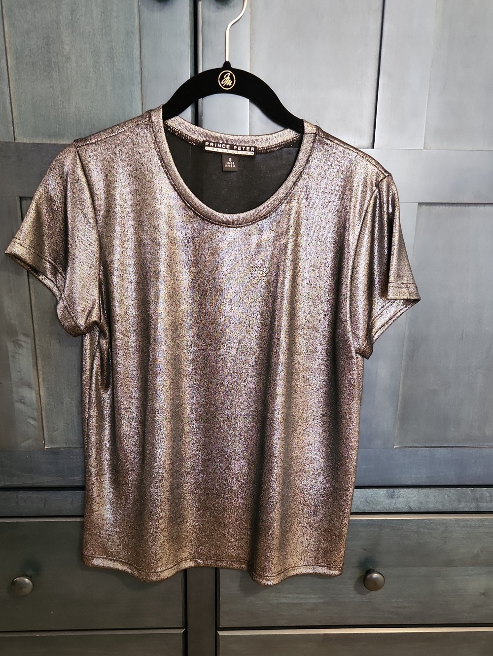 Prince Peter Collection Metallic Silver Short Sleeve Tee